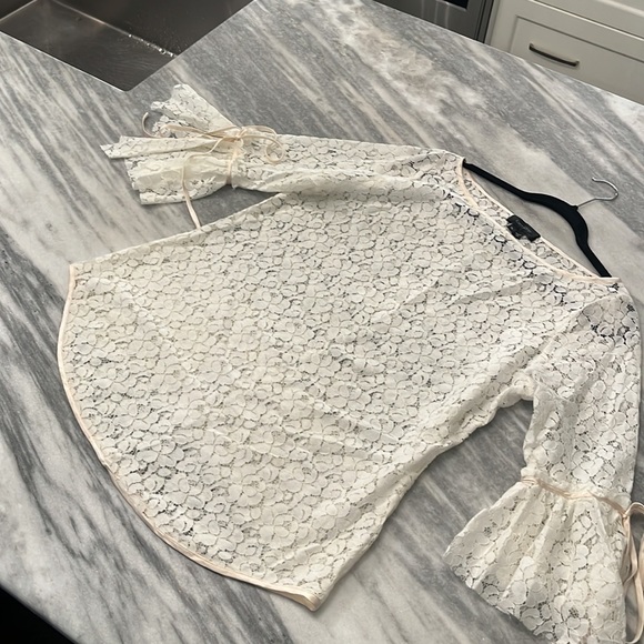 Karen Kane lace boho top ivory size xl summer perfect - Picture 13 of 17